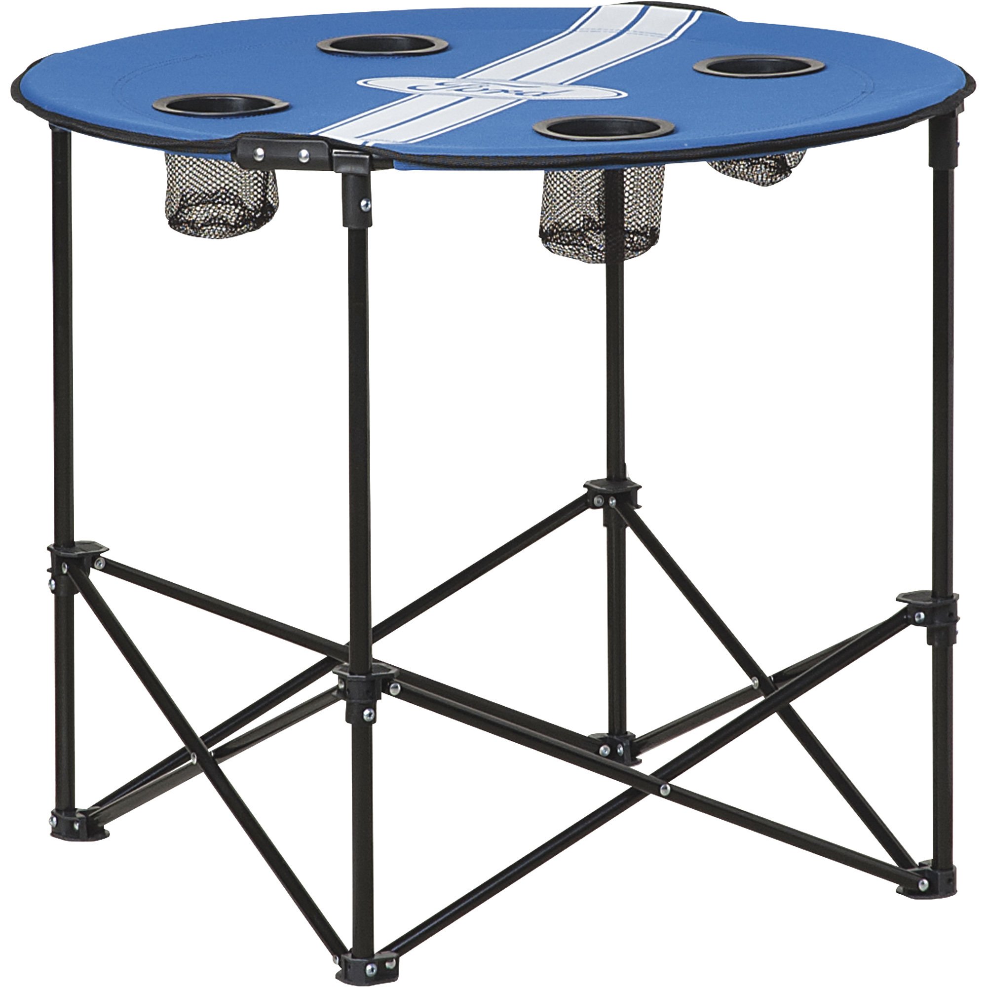 Ford Logo Folding Cloth Tailgate Table with 4 Cup Holders, Model# FRD-40063